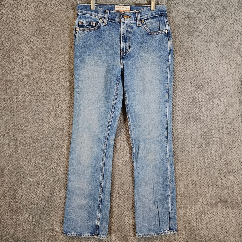 Old Navy Blue Jeans Womens Low Rise Bootcut Light Wash Denim Flare Pants 14.5x31